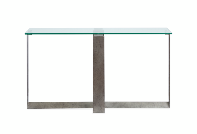 Consort 50\" Sofa Table with Tempered Glass Top  - Aged Pewter