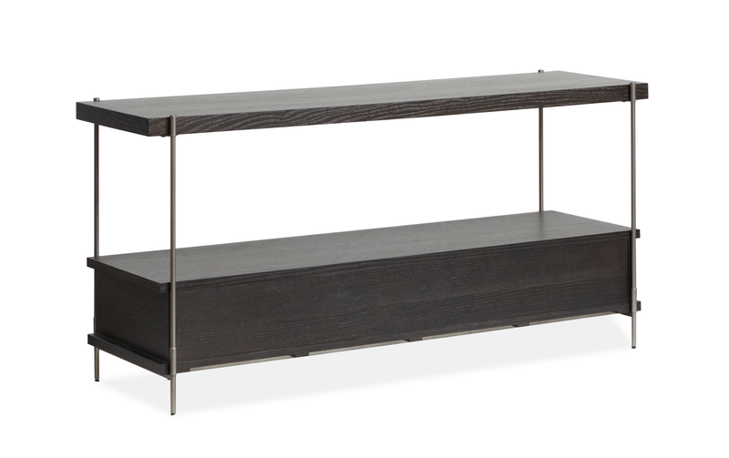 Corrall 60\" Sofa Table with Storage - Dark Briarsmoke