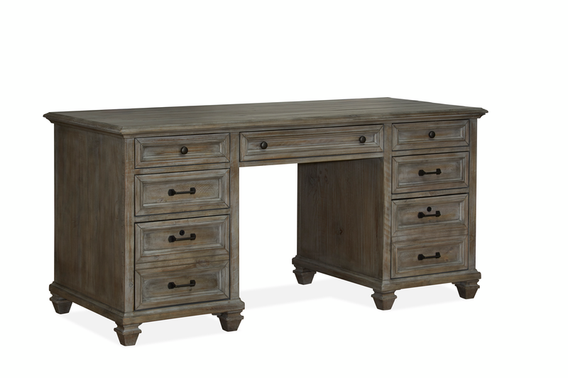 Gerrard 66\" Desk with Storage - Dovetail Grey