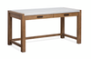 Grafton 60\" Desk with Marble Top and Storage - Sierra Brown