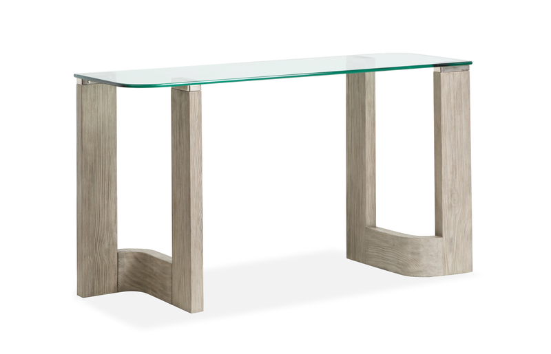 Jerome 52\" Sofa Table with Glass Top - Smokey Pine