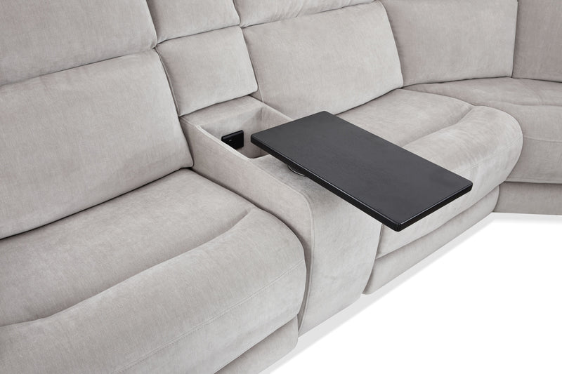 Legacy 6-Piece Power Reclining Sectional with Shaq-o-pedic Comfort and 3D Immersive Sound - Grey 