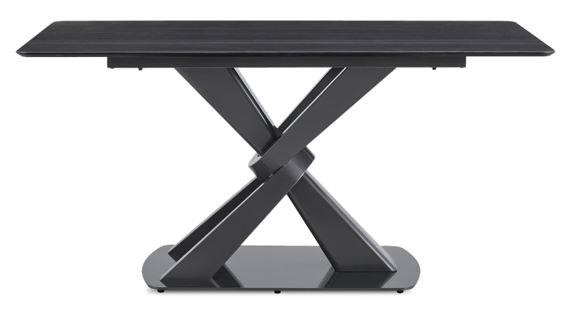 Orion 5pc Dining Set with Table & 4 Chairs, Tech Stone Top, Metal, 63\"W - Black/Grey