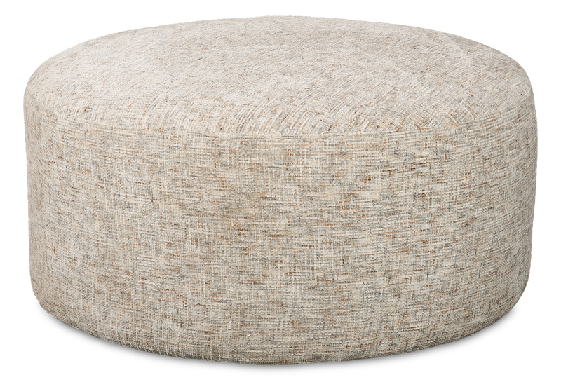 Made in Canada Customizable Sofa Lab Round 38\" Fabric Ottoman – Rust Accent Fabric 