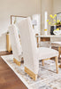 Vega Dining Chair with Polyester Fabric, Wood, Channeled Tufting - Natural | Chaise de salle à manger Vega en tissu de polyester et bois avec capitonnage à canaux - naturelle