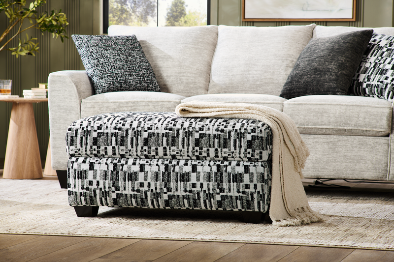Made in Canada Customizable Sofa Lab Trunk 39\" Fabric Storage Ottoman – Noir Accent Fabric