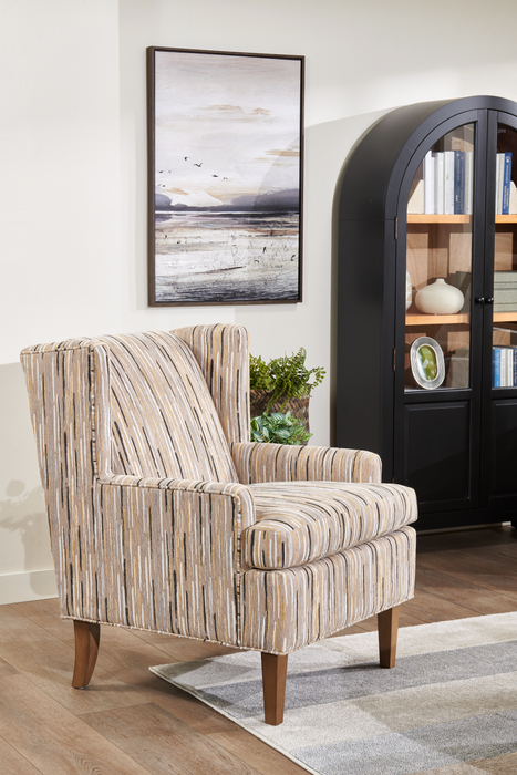 Made in Canada Sofa Lab Customizable Wingback 30\" Fabric Accent Chair – Mineral Accent Fabric 