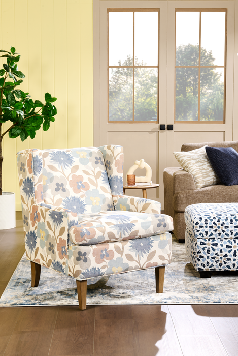 Made in Canada Sofa Lab Customizable Wingback 30\" Fabric Accent Chair – Dragonfly Accent Fabric 
