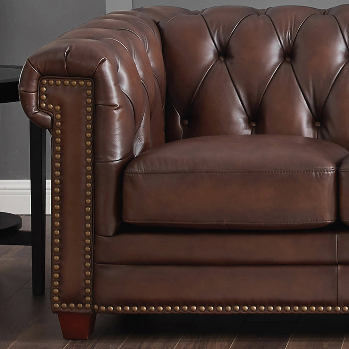 Hydeline Standwood Leather Sofa - Brown