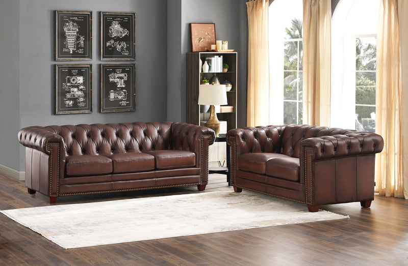 Hydeline Standwood Leather Sofa - Brown