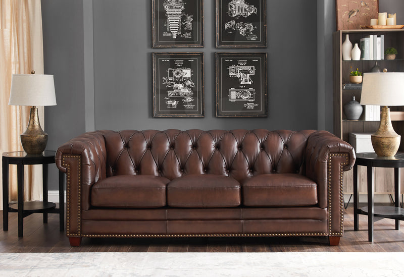 Hydeline Standwood Leather Sofa - Brown