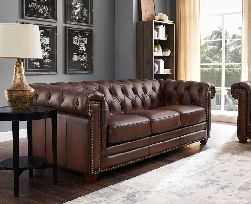 Hydeline Standwood Leather Sofa - Brown