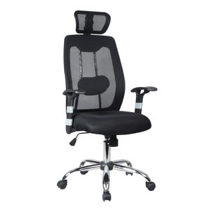 Tygerclaw Ergonomic High Back Mesh Office Chair with Headrest - Black