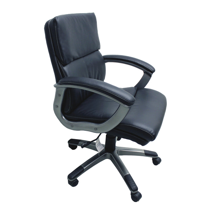 Tygerclaw 26\" Mid Back PU Leather Office Chair - Black