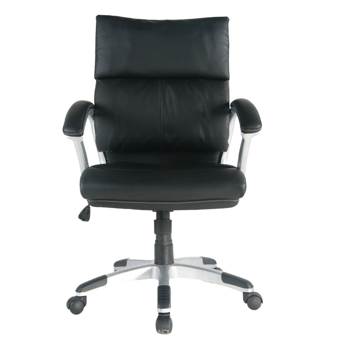 Tygerclaw 26\" Mid Back PU Leather Office Chair - Black