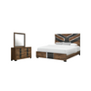 Titanium 5pc Bedroom Set with Bed, Dresser & Mirror, LED, Modern, Brown - King Size