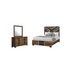 Titanium 5pc Bedroom Set with Bed, Dresser & Mirror, LED, Modern, Brown - Queen Size