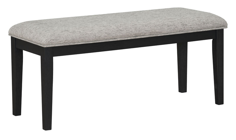 Trove Dining Bench with Padded Seat, 42”W - Black