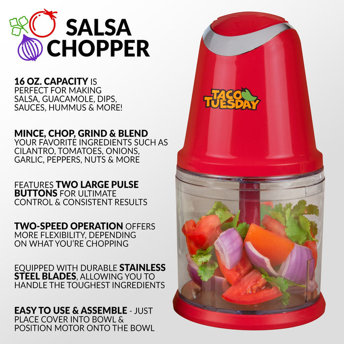 Nostalgia Taco Tuesday 2-Speed Salsa & Guacamole Chopper - TTCHP2RD
