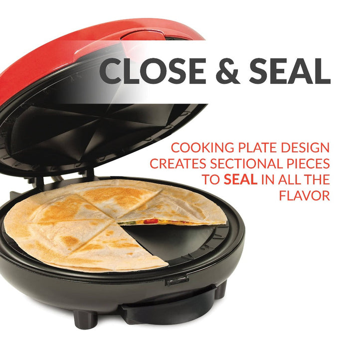 Nostalgia Taco Tuesday Deluxe 8-Inch 6-Wedge Electric Quesadilla Maker - TCTEQM8RD
