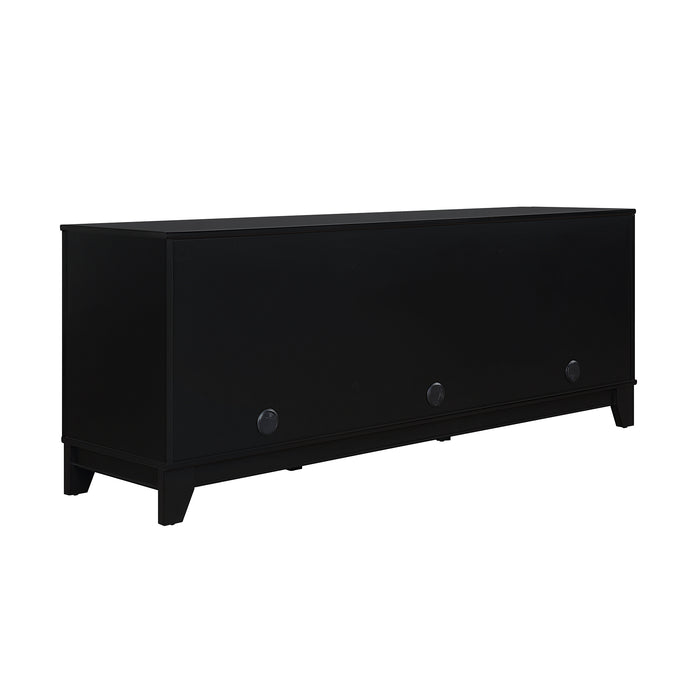 Manhattan Comfort Sheridan 62.99\" Modern Cane TV Stand - Black