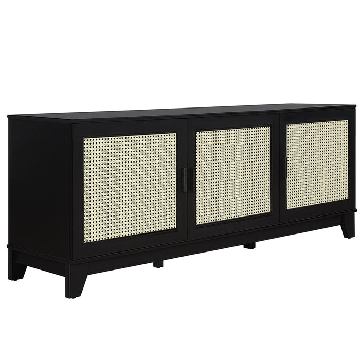 Manhattan Comfort Sheridan 62.99\" Modern Cane TV Stand - Black