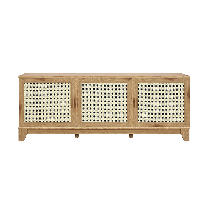 Manhattan Comfort Sheridan 62.99\" Modern Cane TV Stand - Natural