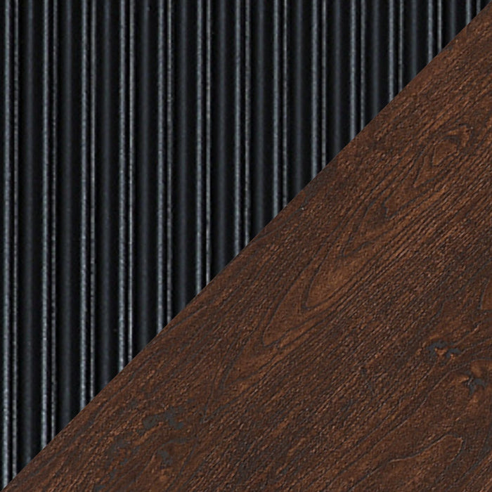 Manhattan Comfort Duane 59.25\" Modern Ribbed TV Stand - Dark Brown & Black