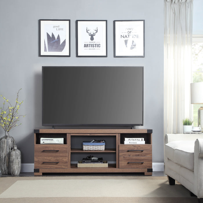 Manhattan Comfort Richmond 60\" TV Stand with 2 Drawers & 4 Shelves - Brown