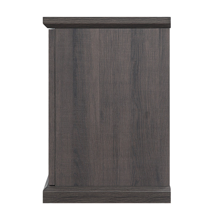 Manhattan Comfort Franklin 60\" TV Stand with 2 Doors & Open Shelves - Heavy Brown