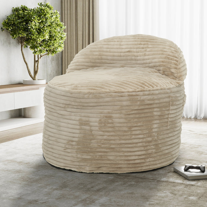 Sealy Teddy Corduroy High Density Foam Bean Bag Chair - Beige