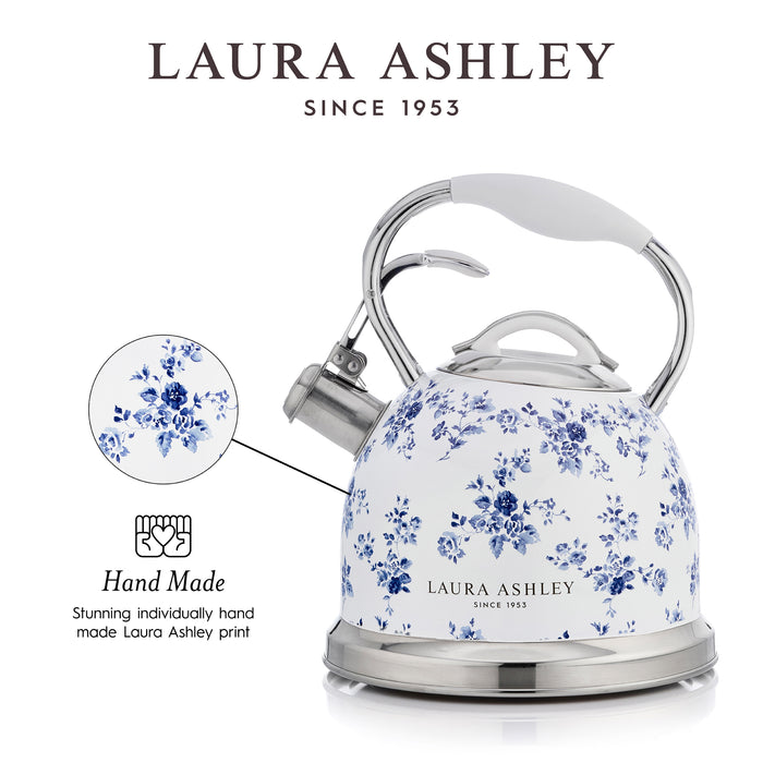 Laura Ashley Stainless Steel Stovetop China Rose Tea Kettle - VQ-SBNK057-LACR-CA