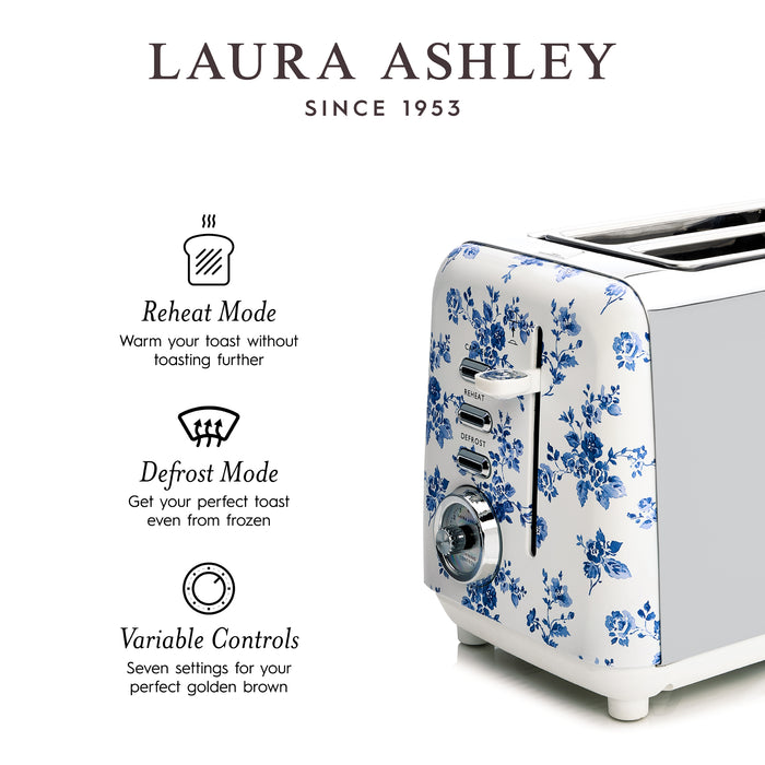 Laura Ashley Stainless Steel 2-Slice China Rose Toaster - VQ-SBT582-LACR-CA