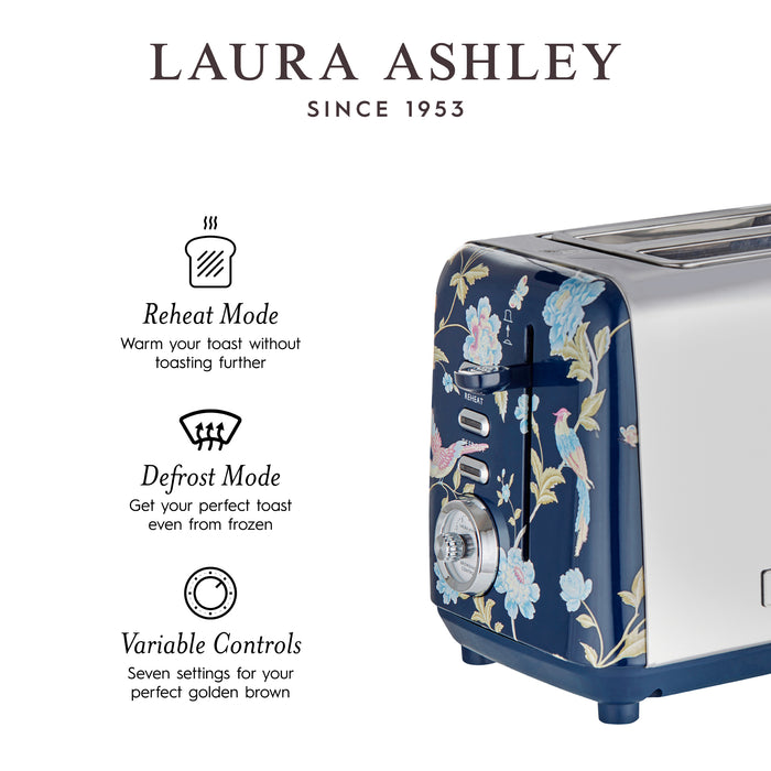 Laura Ashley Stainless Steel 2-Slice Elveden Navy Toaster - VQ-SBT582-LAEN-CA