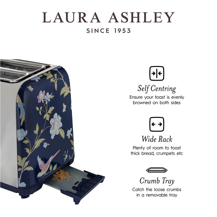 Laura Ashley Stainless Steel 2-Slice Elveden Navy Toaster - VQ-SBT582-LAEN-CA