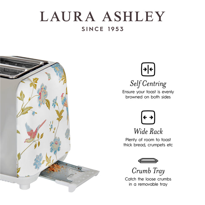 Laura Ashley Stainless Steel 2-Slice Elveden White Toaster - VQ-SBT582-LAEW-CA