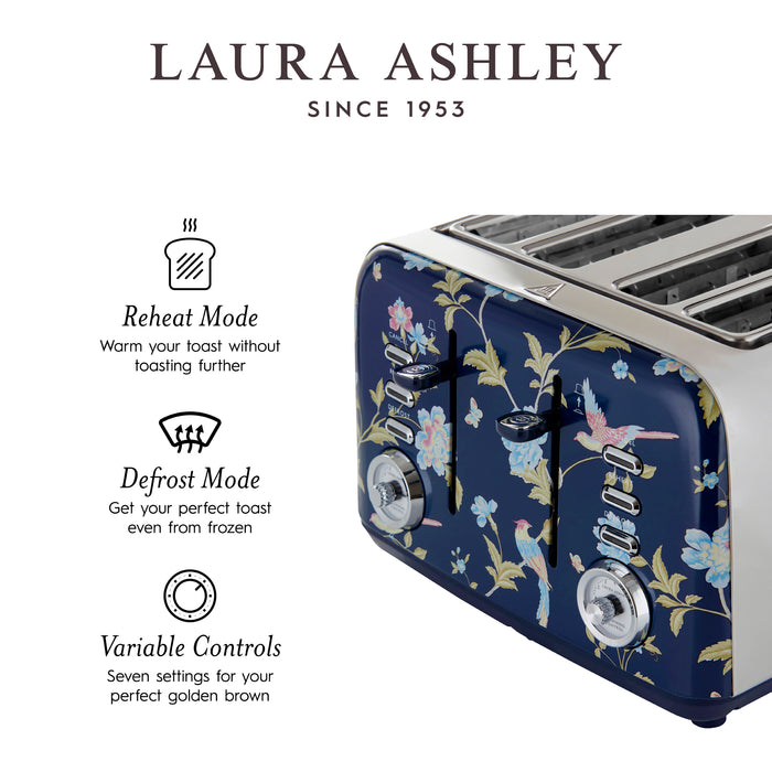 Laura Ashley 4-Slice Elveden Navy Toaster - VQ_SBT583-LAN-CA