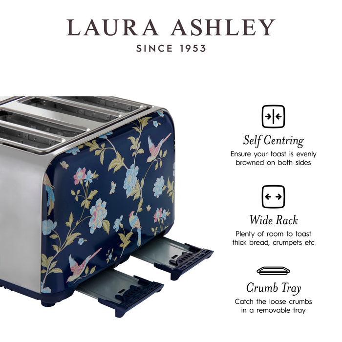 Laura Ashley 4-Slice Elveden Navy Toaster - VQ_SBT583-LAN-CA