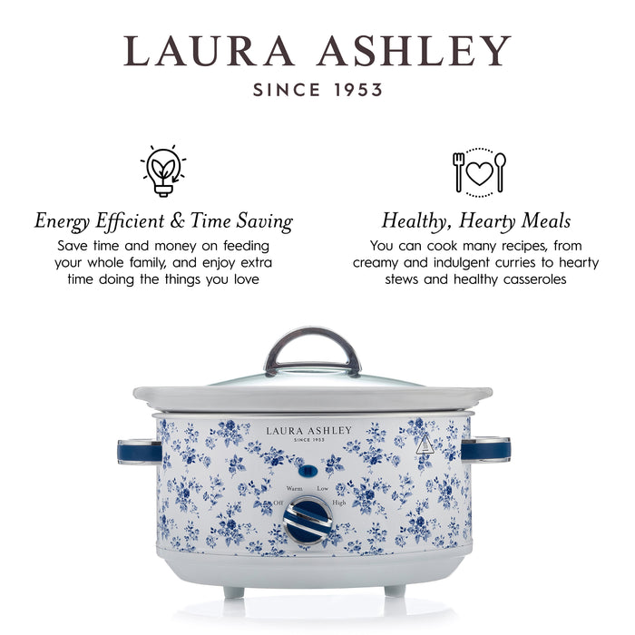 Laura Ashley 3.5 L China Rose Slow Cooker - VQ-SLWC3L-LACR-CA