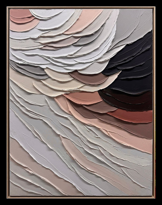 Melody Hand-Painted Heavy Textured Wall Art with Board – 36\" x 48\"