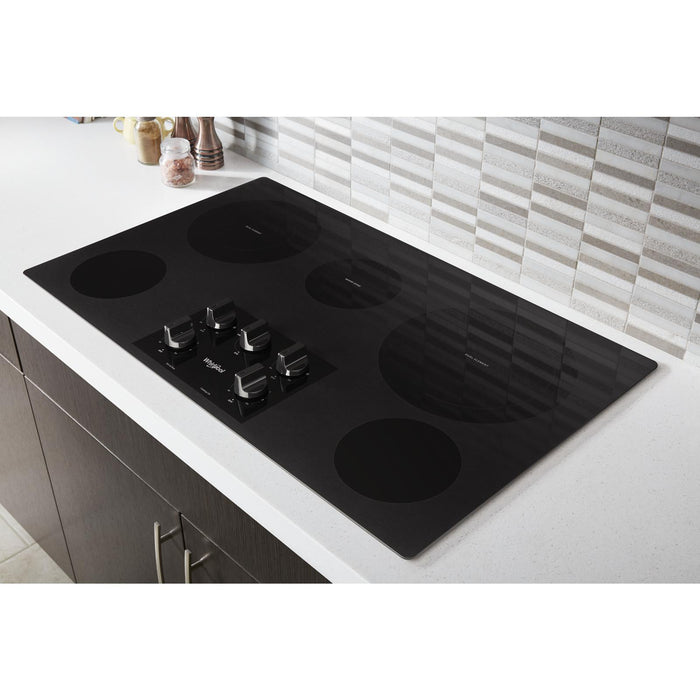 Whirlpool 36\" 5-Element Electric Cooktop - Black - WCE77US6HB