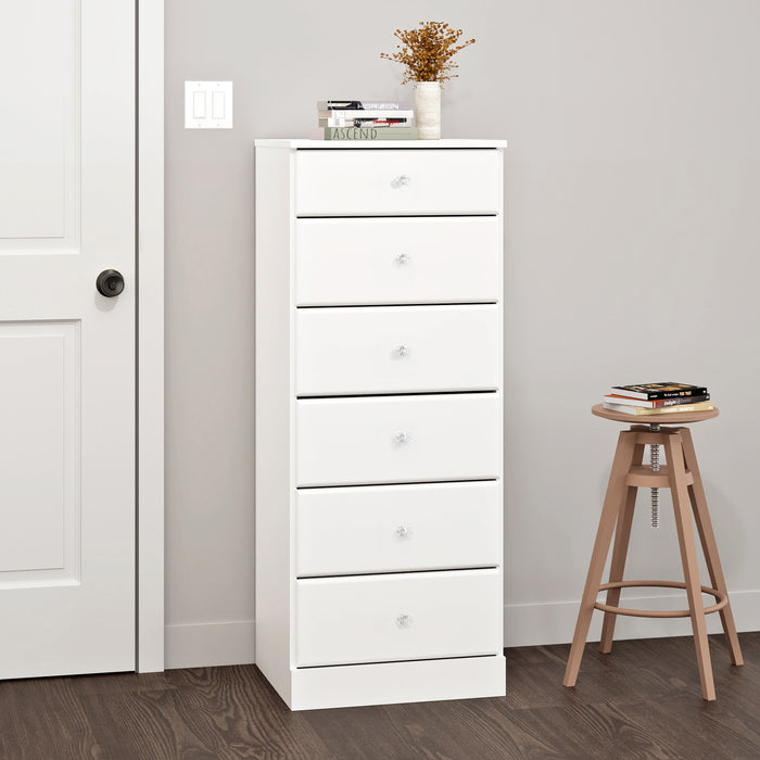Astrid Kids 6-Drawer Tall Chest - White