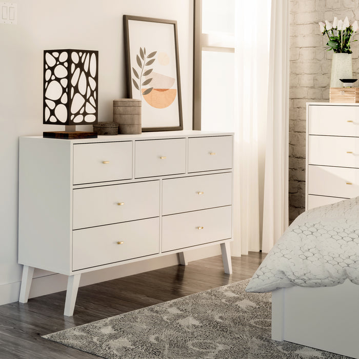 Milo 7-Drawer Dresser - White