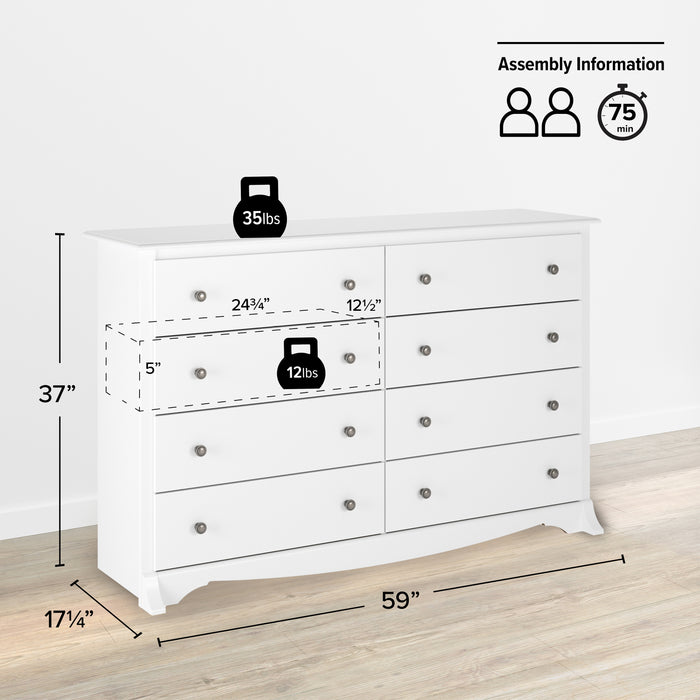 Monterey 8-Drawer Dresser - White