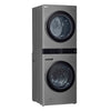 LG 5.2 Washer/7.4 Dryer Cu. Ft. Front-Load WashTower® with TurboWash® and TurboSteam® - Graphite Steel - WKEX200HVA | Tour de lavage LG à chargement frontal avec laveuse de 5,2 pi³ et sécheuse de 7,4 pi³ - acier graphite - WKEX200HVA