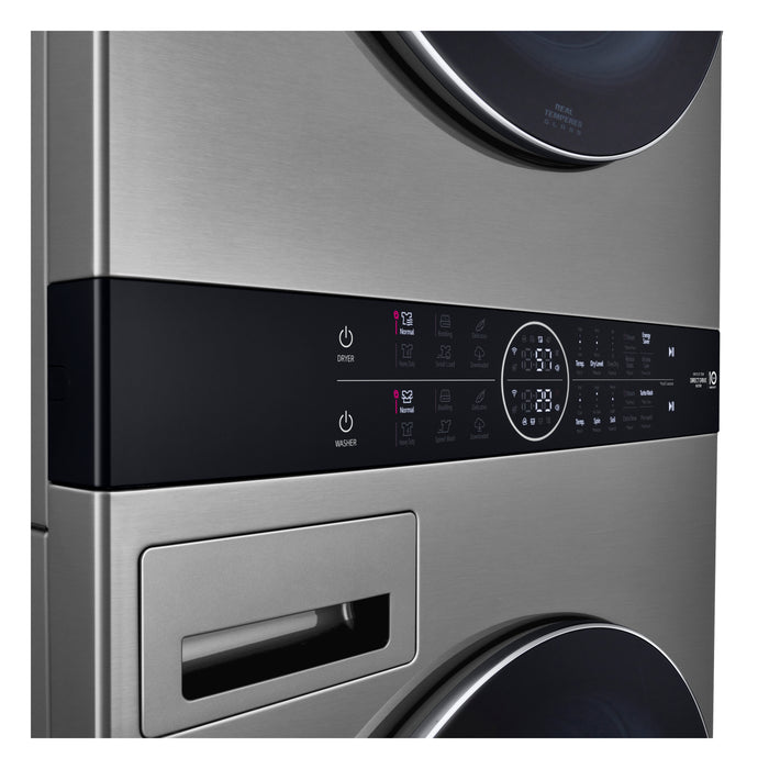 LG 5.2 Washer/7.4 Dryer Cu. Ft. Front-Load WashTower® with TurboWash® and TurboSteam® - Graphite Steel - WKEX200HVA