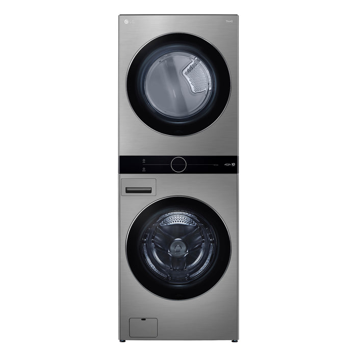 LG 5.2 Washer/7.4 Dryer Cu. Ft. Front-Load WashTower® with TurboWash® and TurboSteam® - Graphite Steel - WKEX200HVA