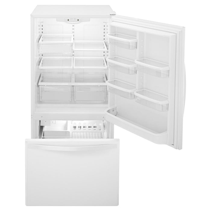 Whirlpool 30\" 18.7 Cu. Ft. Bottom-Mount Refrigerator - White-on-White - WRB329DFBW