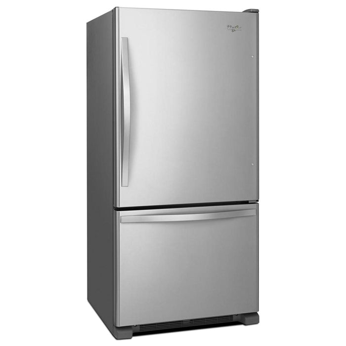 Whirlpool 30\" 18.7 Cu. Ft. Bottom-Mount Refrigerator - Monochromatic Stainless Steel - WRB329RFBM