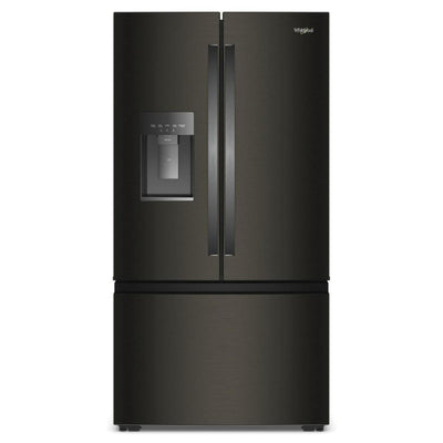 Whirlpool 36” 23.4 Cu. Ft. French Door Refrigerator – Black Stainless Steel - WRFC7036RV | Réfrigérateur Whirlpool à portes françaises, 23,4 pi³, 36 po de largeur, profondeur de comptoir réelle – Acier inoxydable Noir – WRFC7036RV